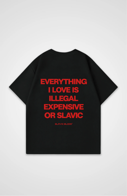 Everything i love is illegal or Slavic Oversized Shirt