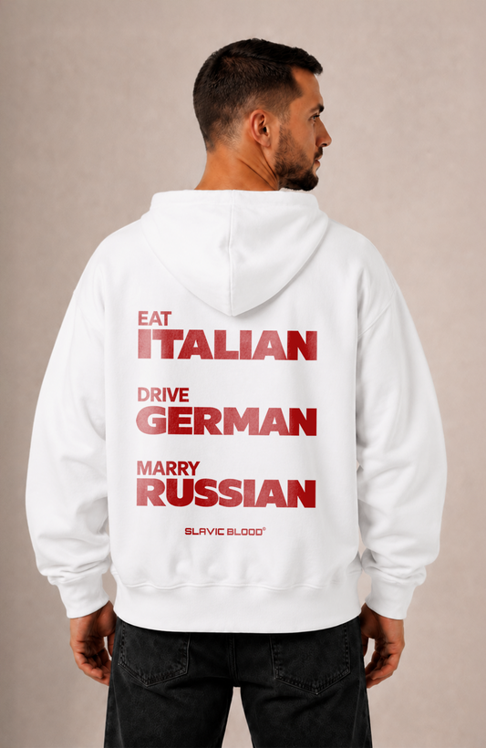 Eat drive marry Russian Oversized hoodie
