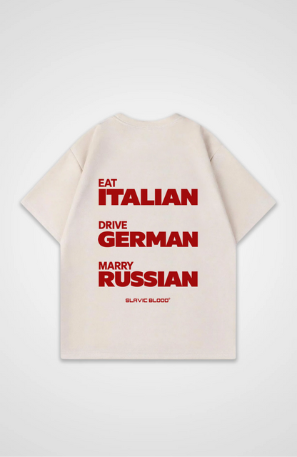 Eat drive marry Russian Oversized Shirt