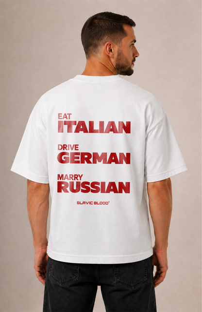 Eat drive marry Russian Oversized Shirt