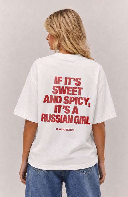 Sweet and Spicy, it´s a russian girl Oversized Shirt