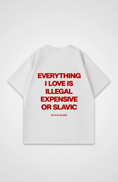 Everything i love is illegal or Slavic Oversized Shirt