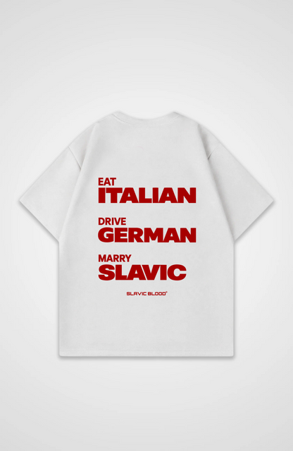 Eat drive marry slavic Oversized Shirt