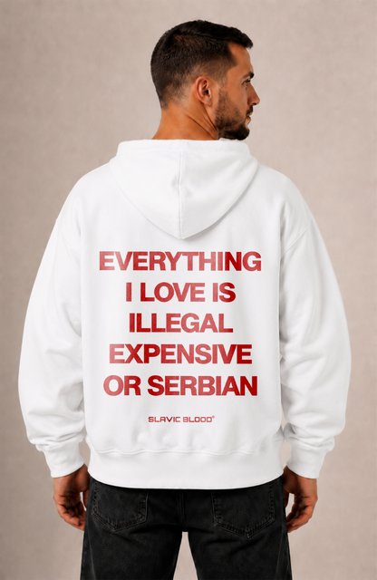 Everything i love is Serbian Oversized hoodie