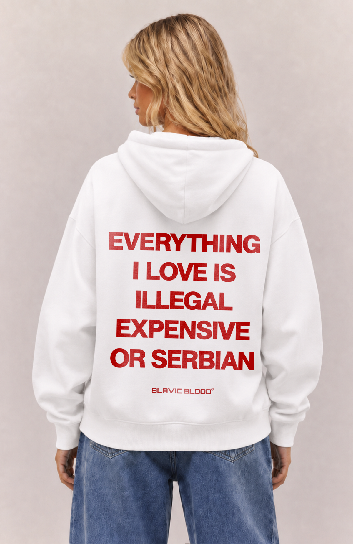 Everything i love is Serbian Oversized hoodie