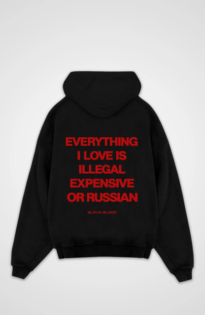 Everything i love is illegal or Russian Oversized hoodie
