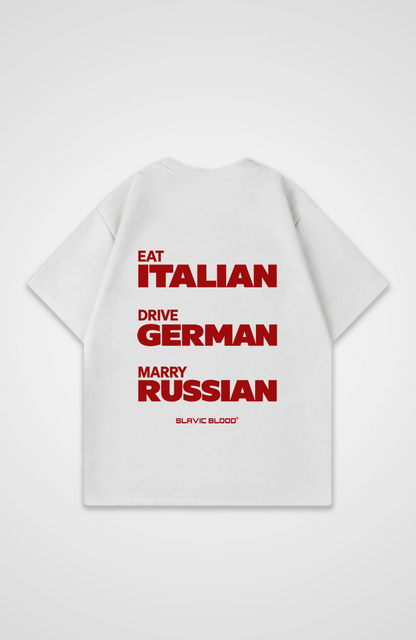 Eat drive marry Russian Oversized Shirt