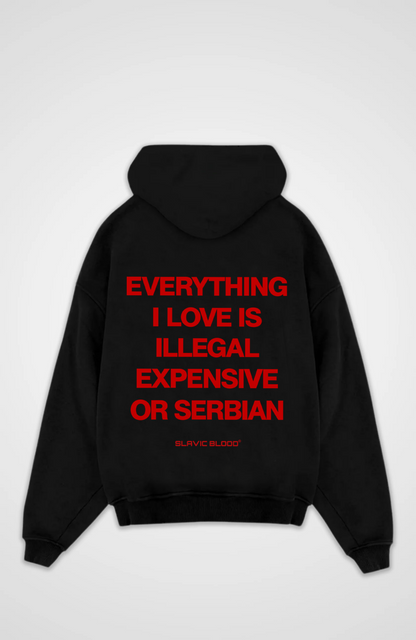 Everything i love is Serbian Oversized hoodie