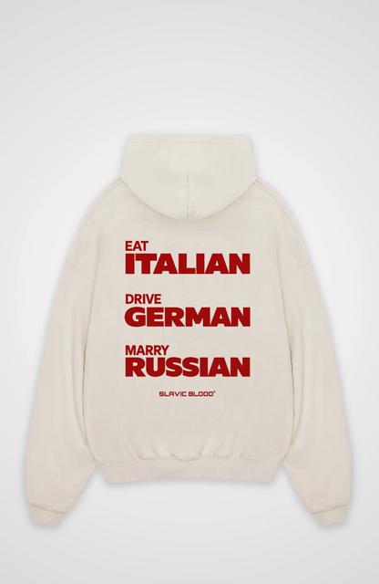 Eat drive marry Russian Oversized hoodie