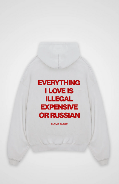 Everything i love is illegal or Russian Oversized hoodie