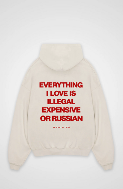 Everything i love is illegal or Russian Oversized hoodie