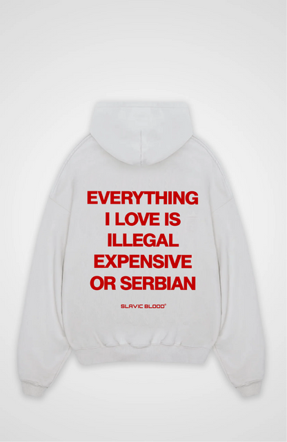 Everything i love is Serbian Oversized hoodie